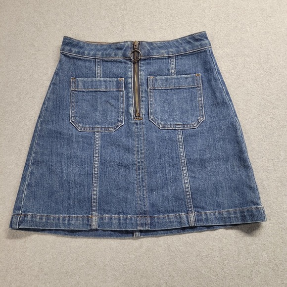 Madewell Denim Jean Mini Skirt Women's‎ Size 24 Country Zip Pockets - Picture 1 of 8